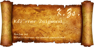 Körner Zsigmond névjegykártya