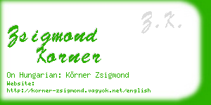 zsigmond korner business card